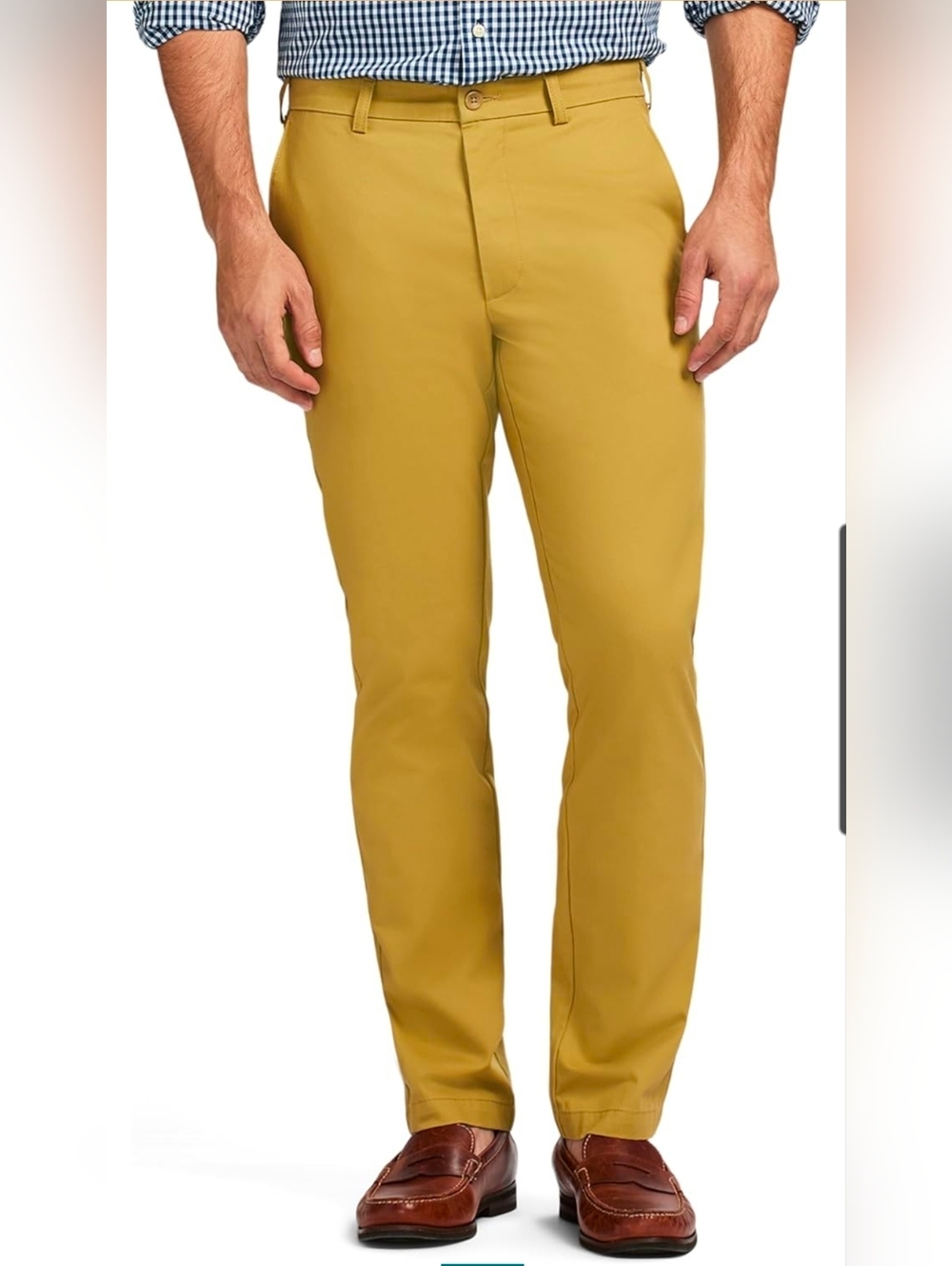 IZOD Men’s Khaki Chino Pants Straight Fit 40x30 100% Cotton No Iron Flat Front - Picture 5 of 10